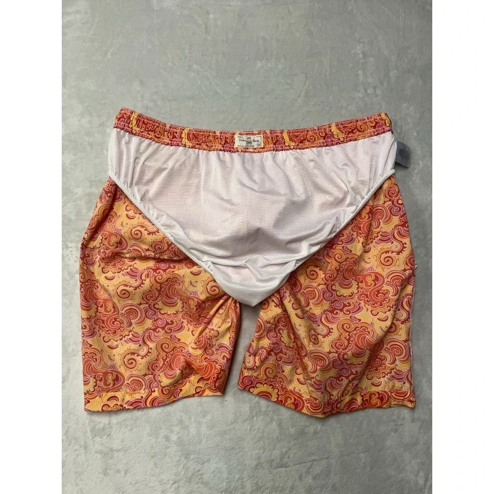 Psycho Bunny Swim Trunks Mens 3XL Paisley Lined Board Shorts Beach Pool